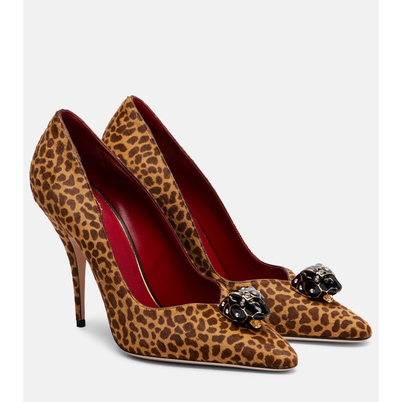 Valentino Garavani Pas De Chat leopard-print calf hair pumps