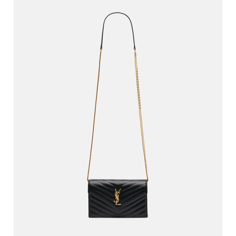 Saint Laurent Cassandre Envelope Small leather wallet on chain