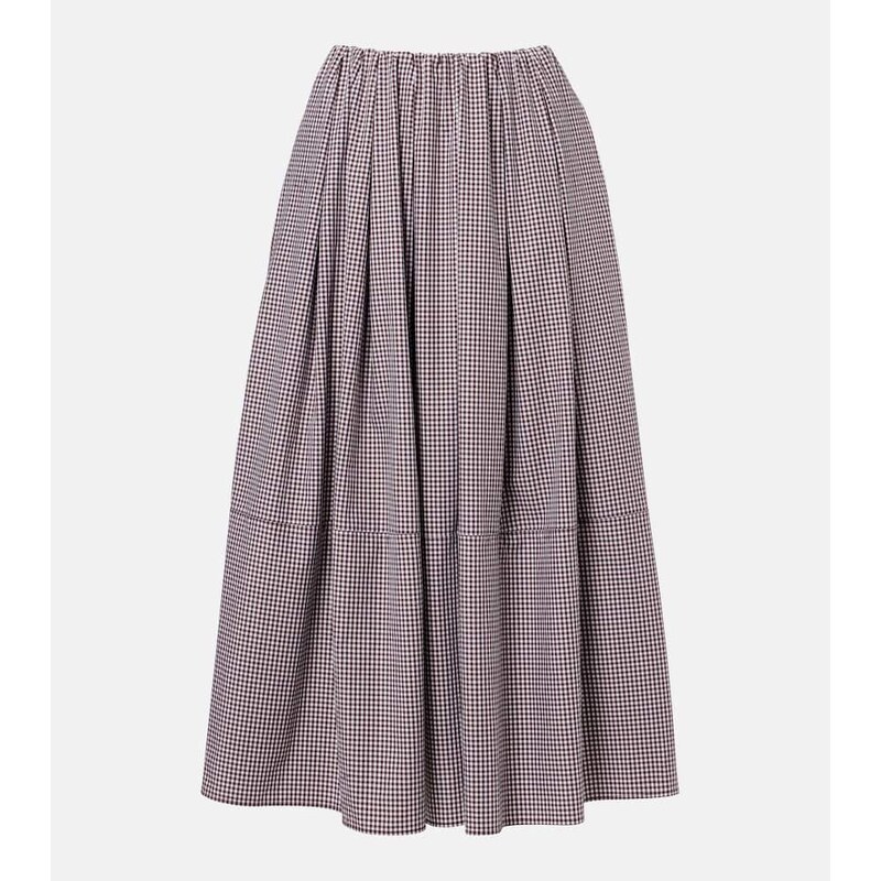 Faithfull Solinas gingham cotton-blend midi skirt