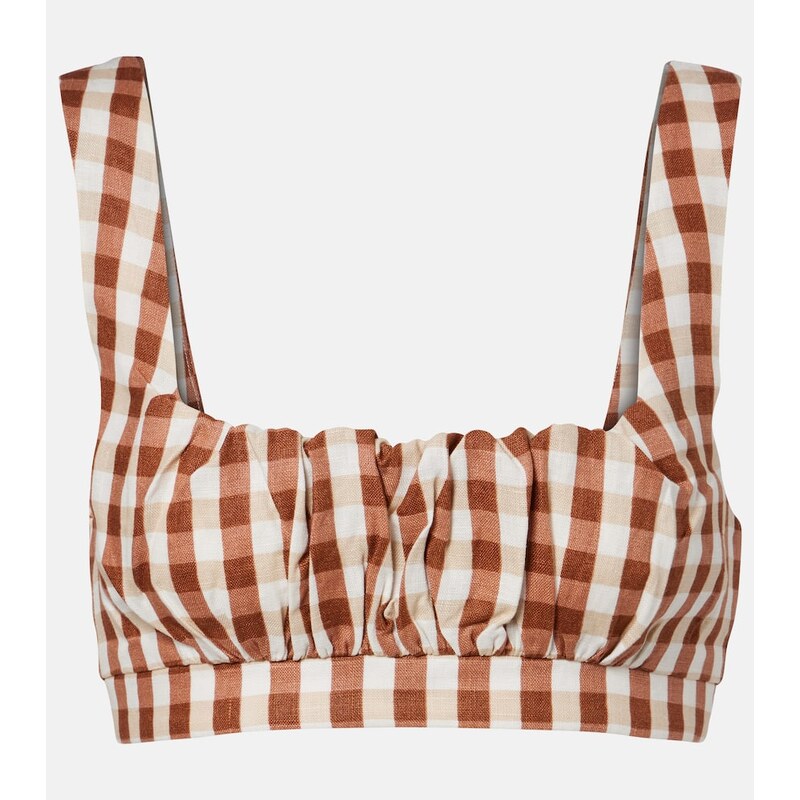 Faithfull Ida gingham linen crop top