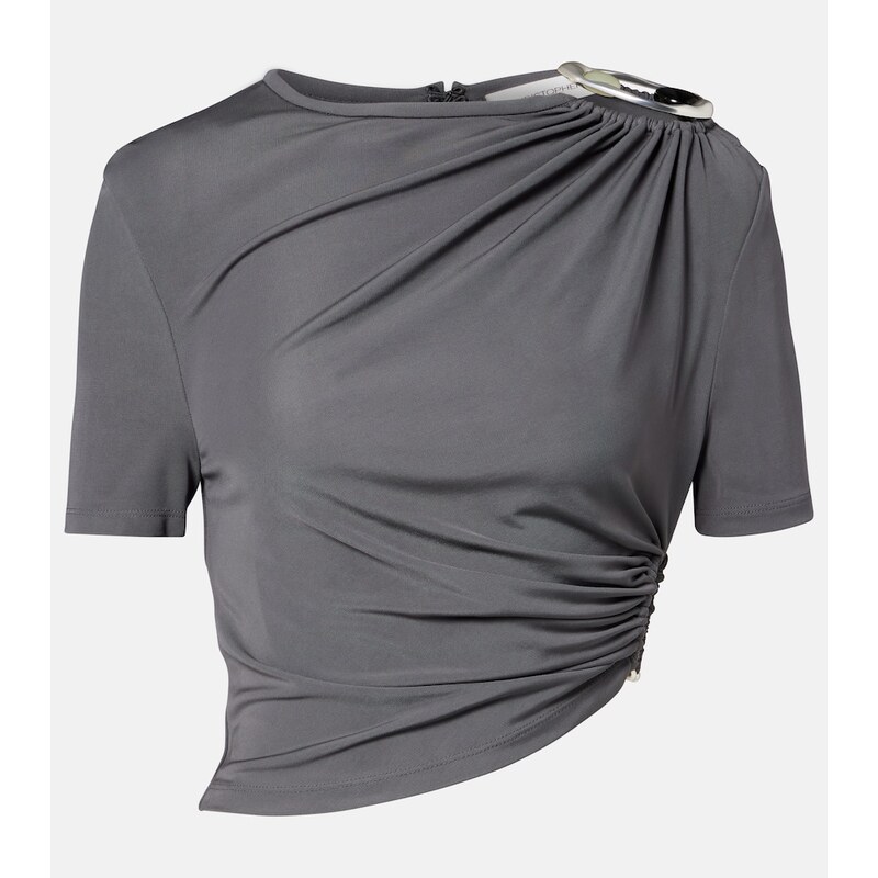 Christopher Esber Orica embellished jersey top