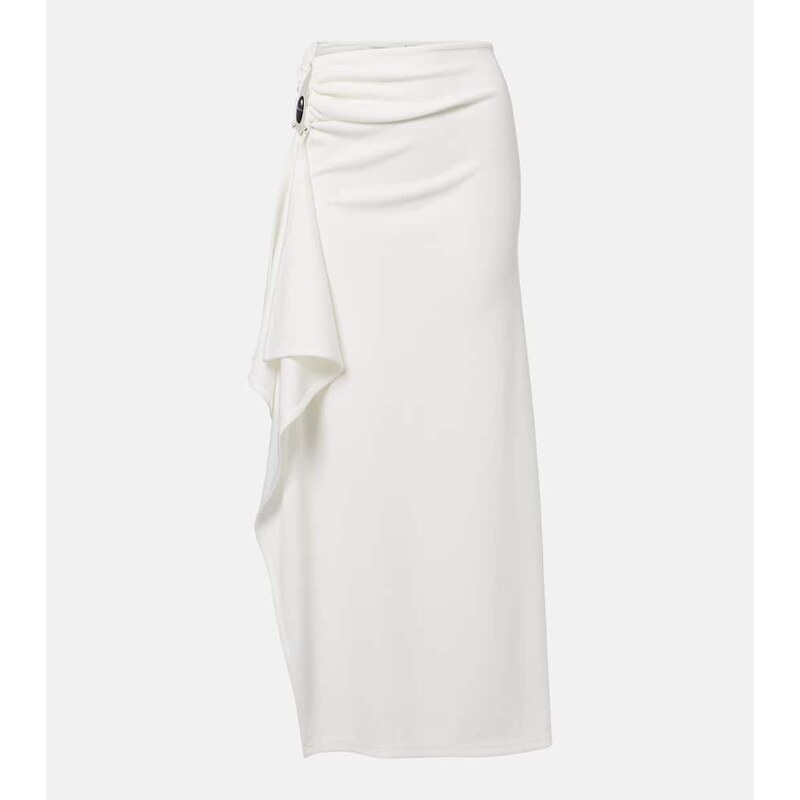 Christopher Esber Ribbed-knit draped maxi skirt