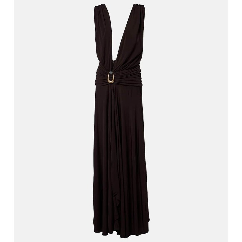 Christopher Esber Stone Pin draped jersey maxi dress