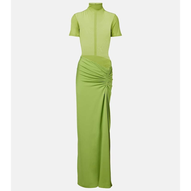 Christopher Esber Fusion gathered ribbed-knit gown