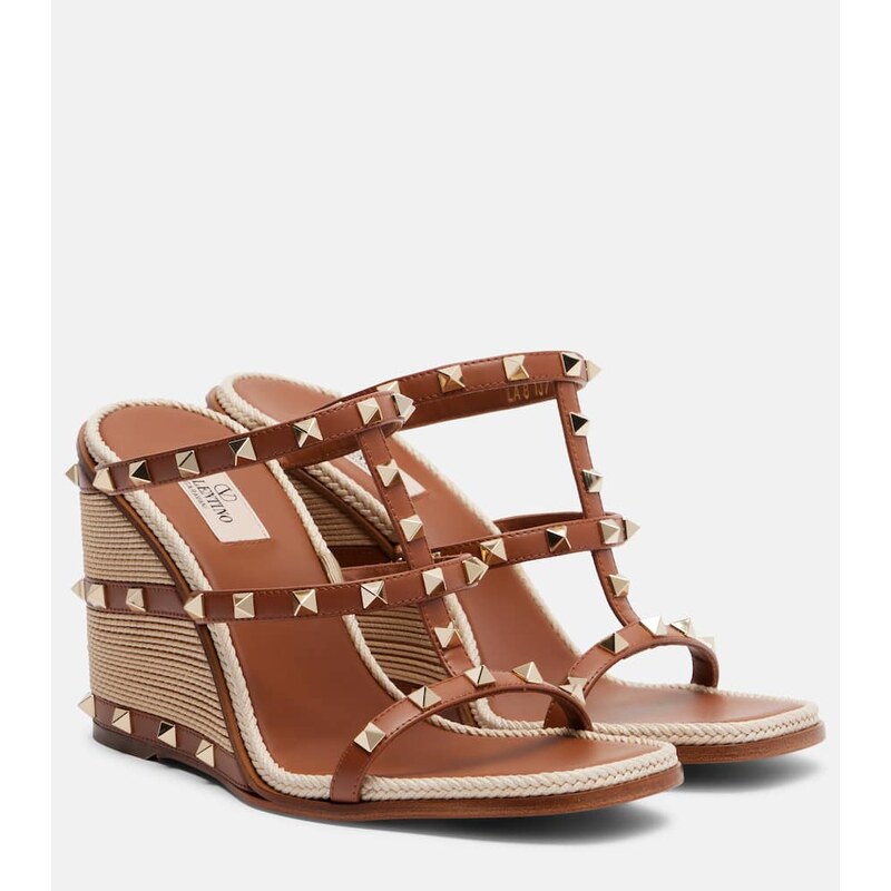 Valentino Garavani Rockstud leather espadrille sandals