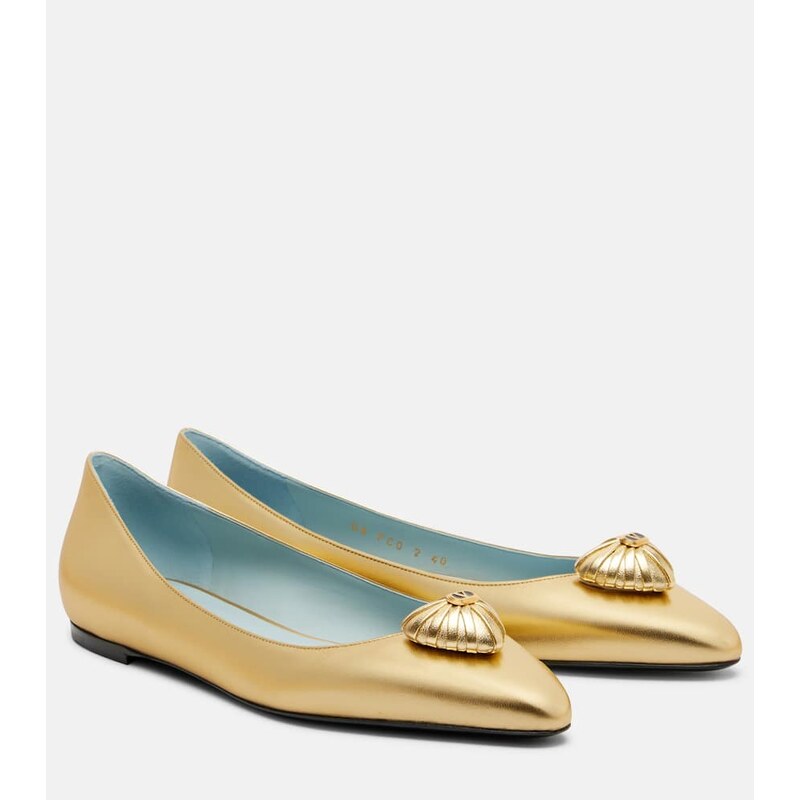 Valentino Garavani CÅur Royal metallic leather ballet flats