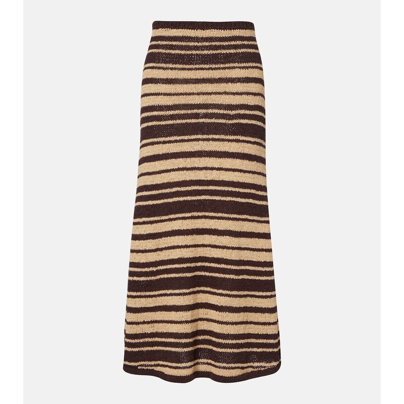 Faithfull Micah striped cotton-blend maxi skirt