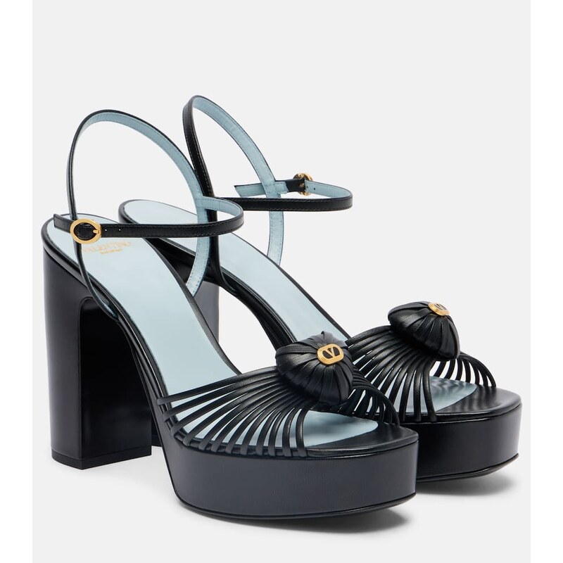 Valentino Garavani Royal VLogo 115 leather platform sandals