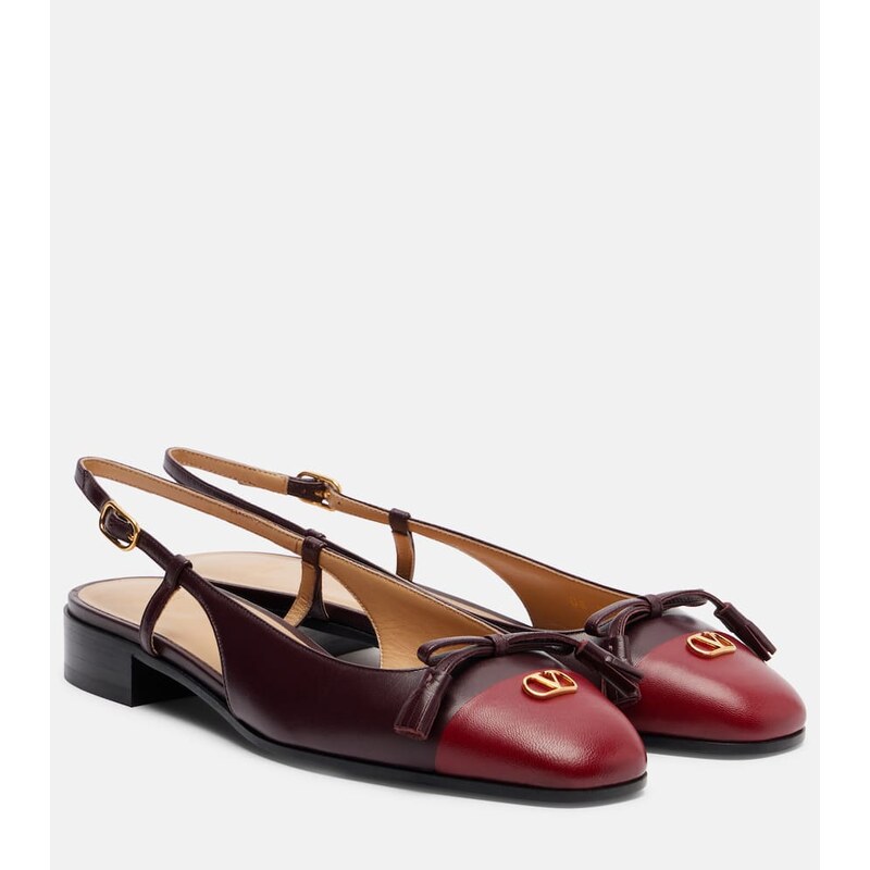 Valentino Garavani Valet Du Roi leather slingback ballet flats