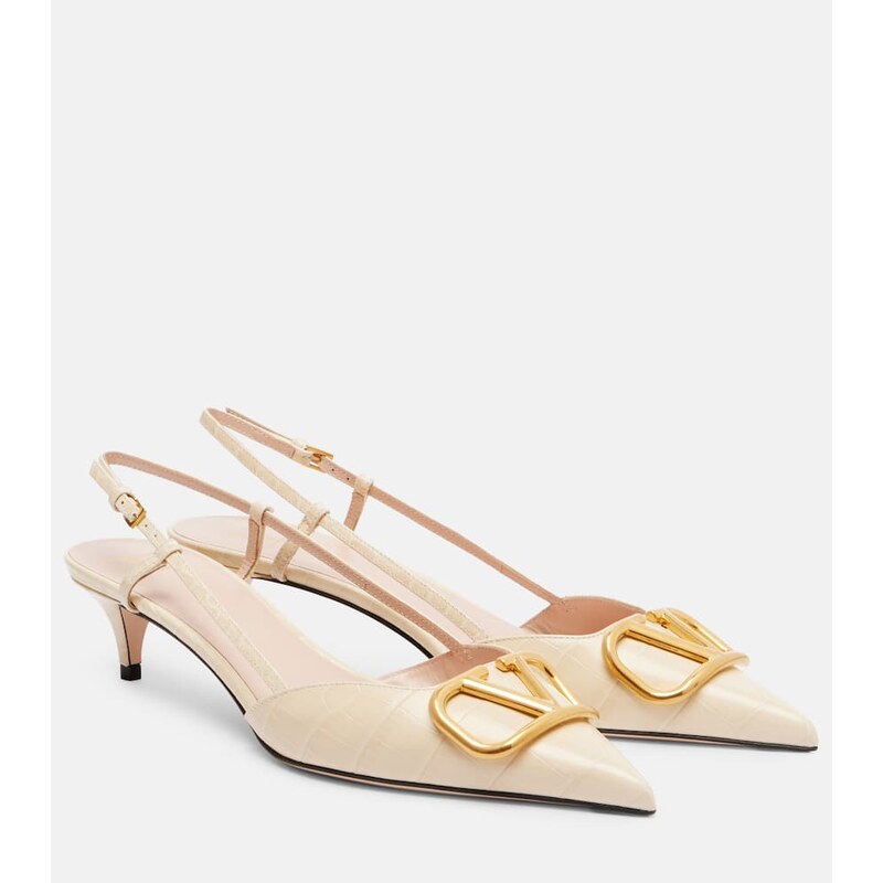 Valentino Garavani VLogo 40 leather slingback pumps