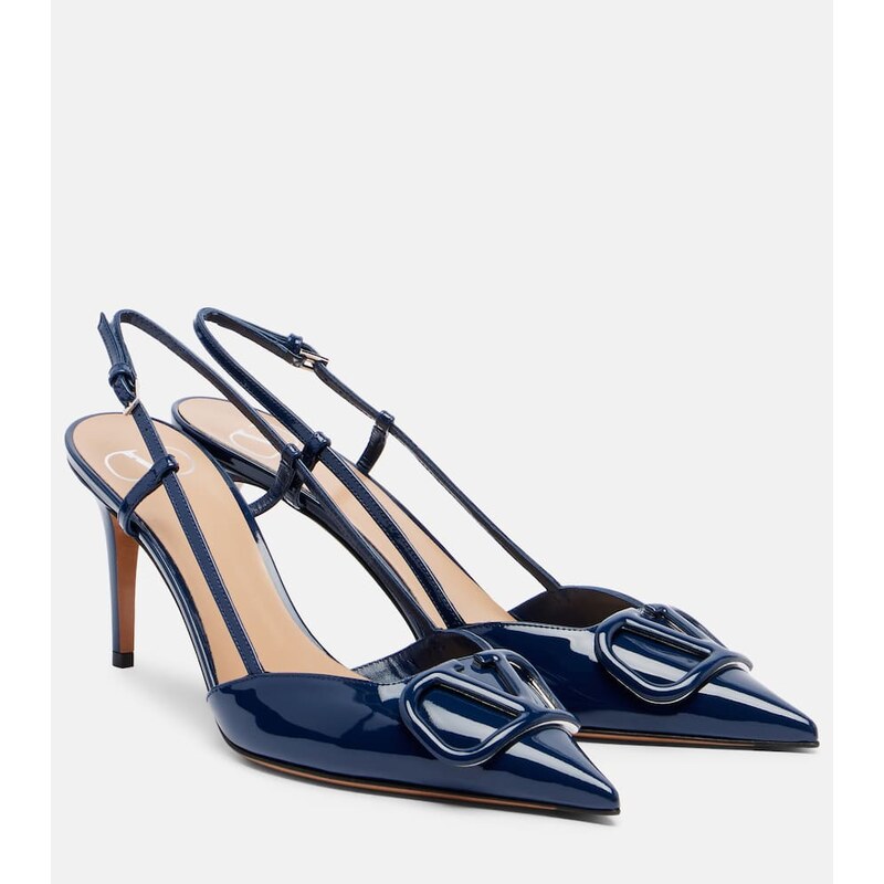 Valentino Garavani VLogo 80 patent leather slingback pumps
