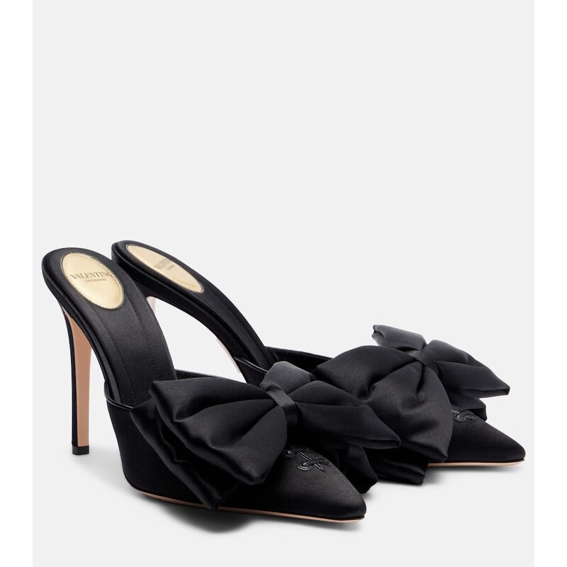 Valentino Garavani Yolande 105 bow-detail satin mules