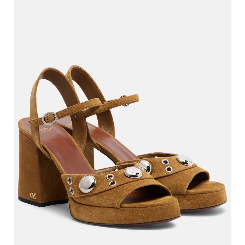 Valentino Garavani Studded suede platform sandals