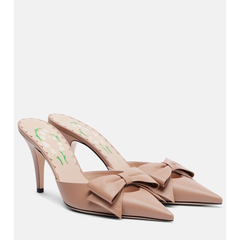 Valentino Garavani Bow-detail leather mules