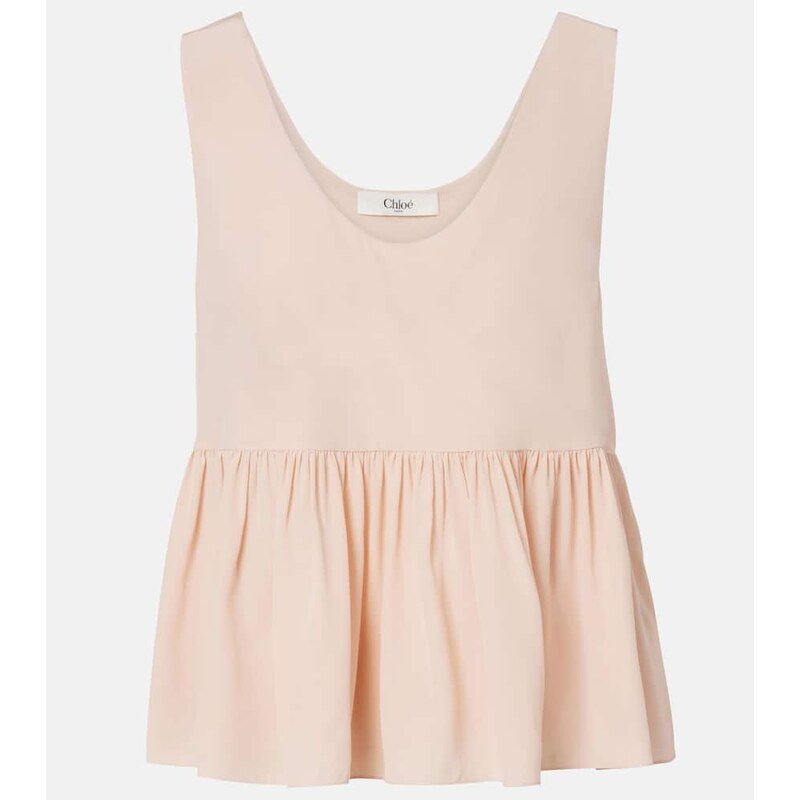 Chloe ChloÃ Peplum silk crÃªpe de chine top