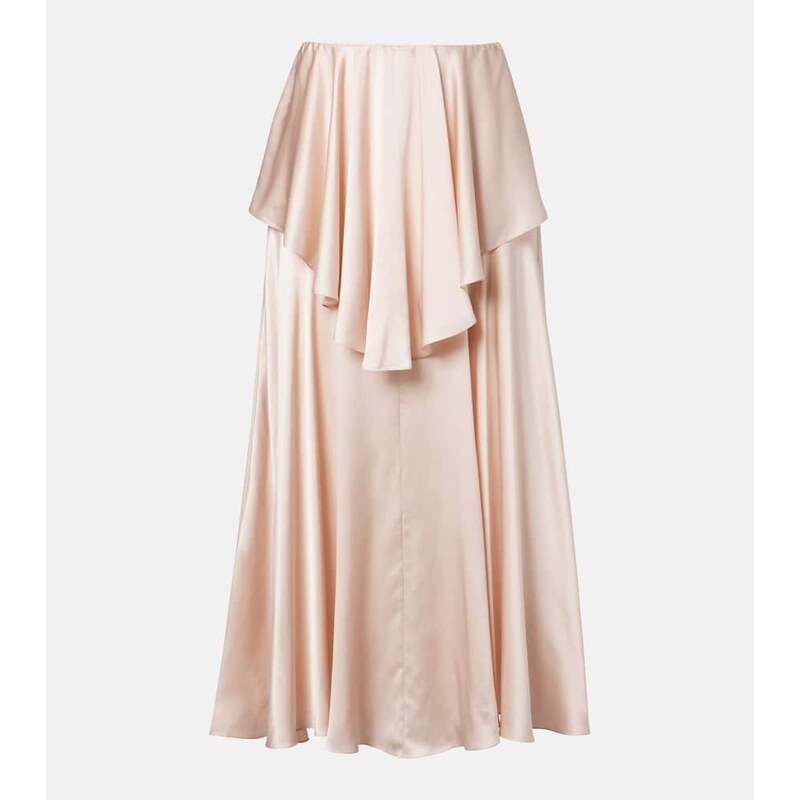Chloé Ruffled silk satin skirt
