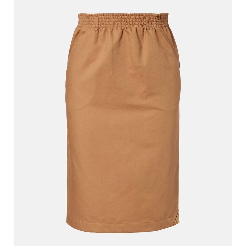 Chloe ChloÃ Cotton and linen gabardine pencil skirt