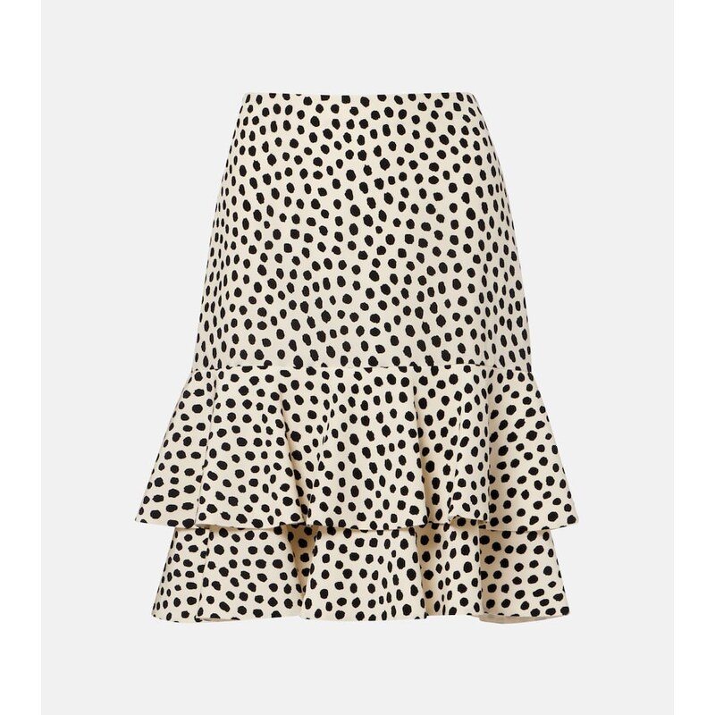 Chloe ChloÃ Polka-dot tiered silk miniskirt