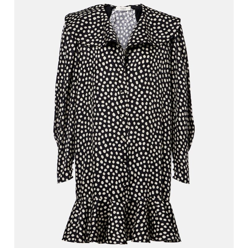 Chloe ChloÃ Polka-dot silk jacquard minidress