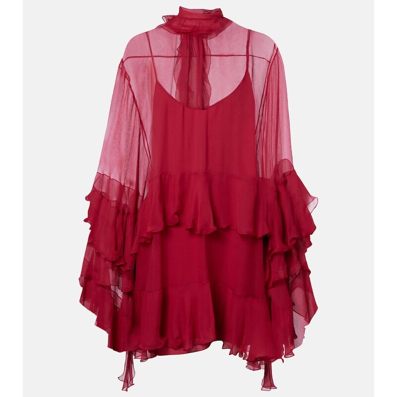 Chloe ChloÃ Ruffled silk muslin minidress