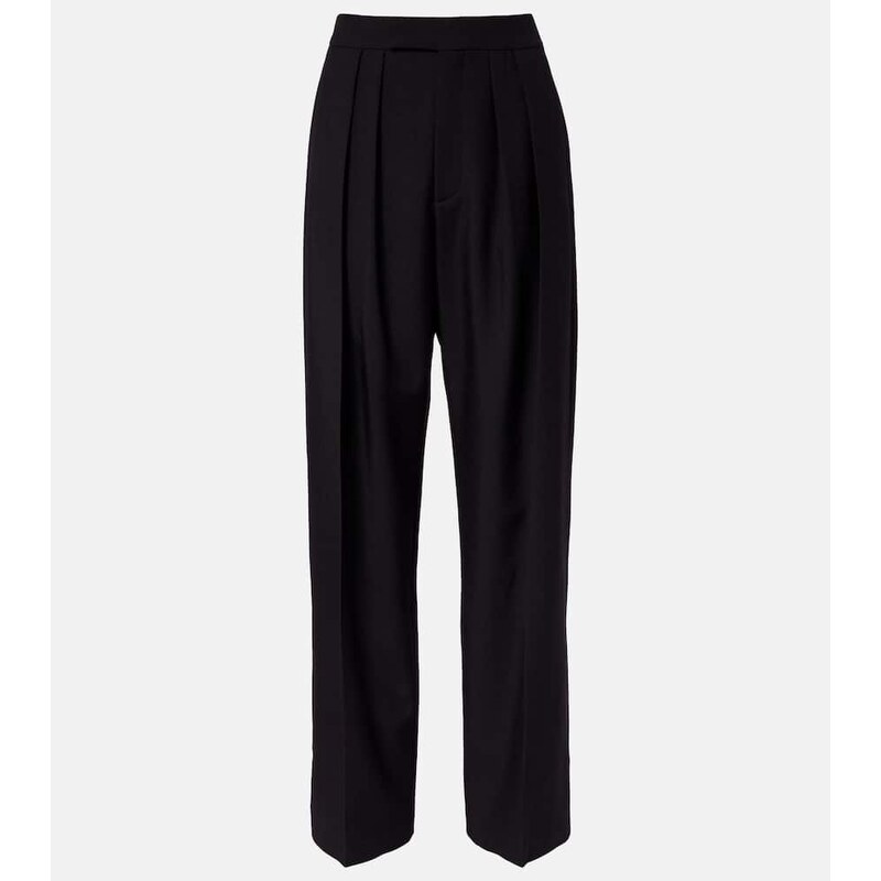 Chloe ChloÃ Pleated high-rise wool gabardine wide-leg pants