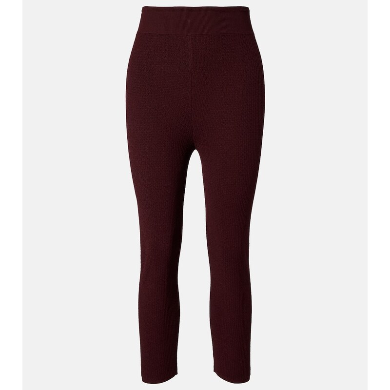 Dámské kalhoty Chloé Knitted capri pants v barvě Vintage Brown