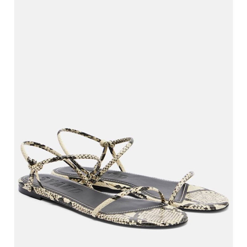 Staud Laurel snake-effect leather sandals