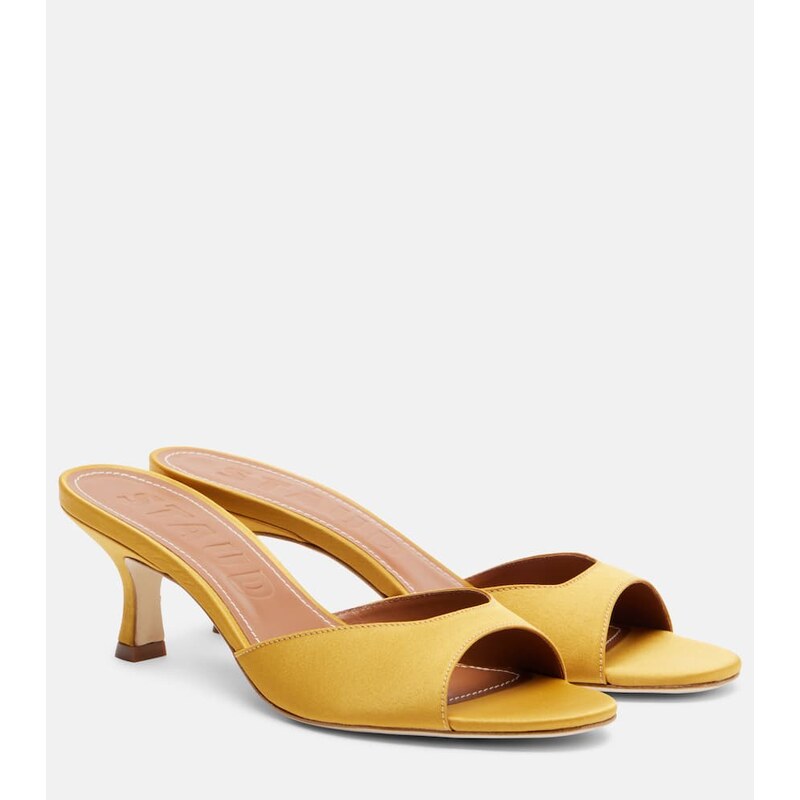 Staud Brigitte leather-trimmed mules