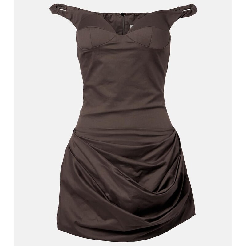 Magda Butrym Off-shoulder cotton-blend minidress