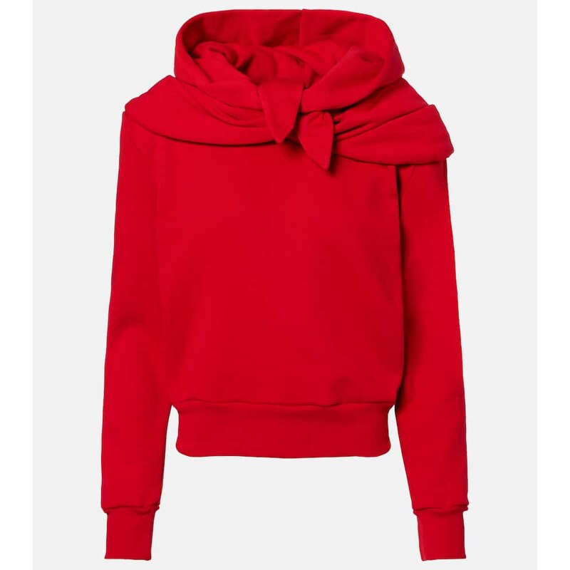 Magda Butrym Scarf-detail cotton-blend hoodie