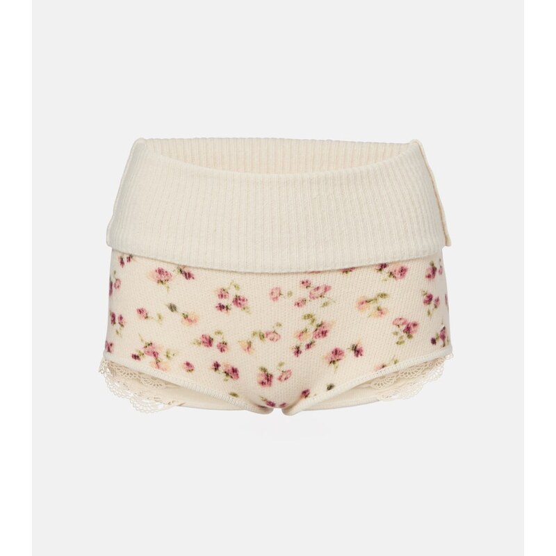 Magda Butrym Floral wool, silk, and cashmere shorts