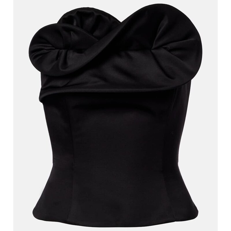 Magda Butrym Ruffled wool and silk bustier top