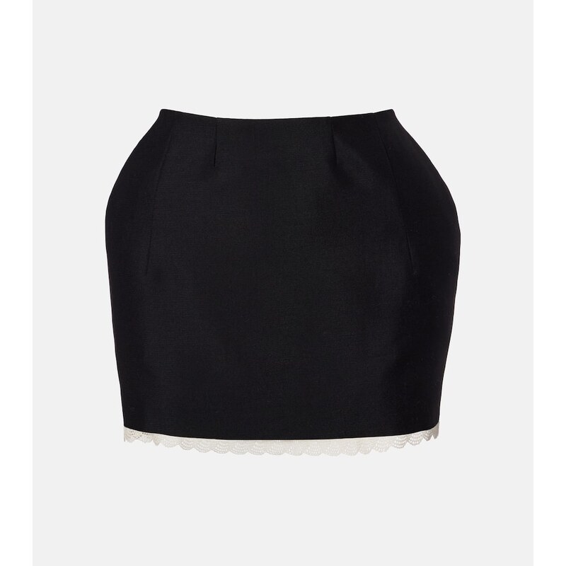 Magda Butrym Lace-trimmed wool and mohair miniskirt