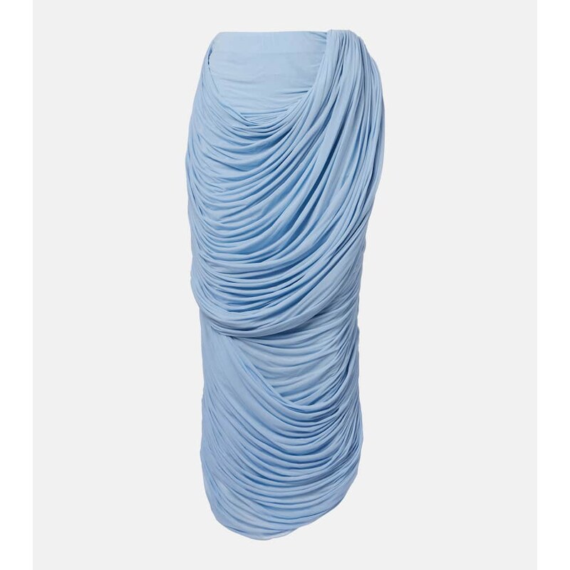 Magda Butrym Draped ruched jersey midi skirt