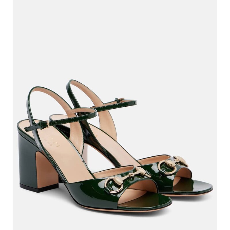 Gucci Lady Horsebit 75 patent leather sandals