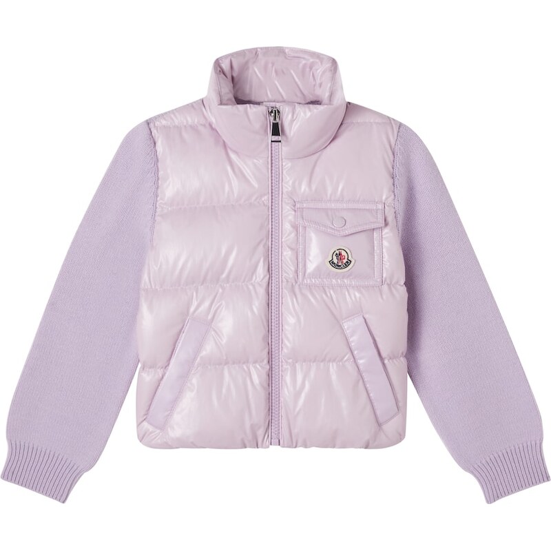 Moncler Enfant Down-paneled virgin wool cardigan