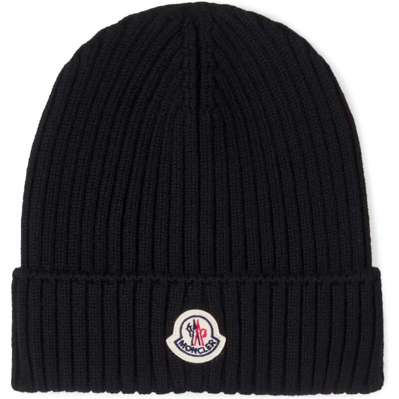 Moncler Enfant Logo ribbed-knit wool beanie