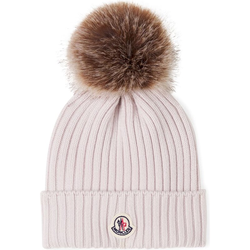 Moncler Enfant Logo ribbed-knit wool beanie