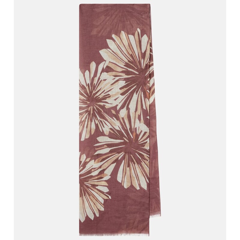 Brunello Cucinelli Floral linen scarf