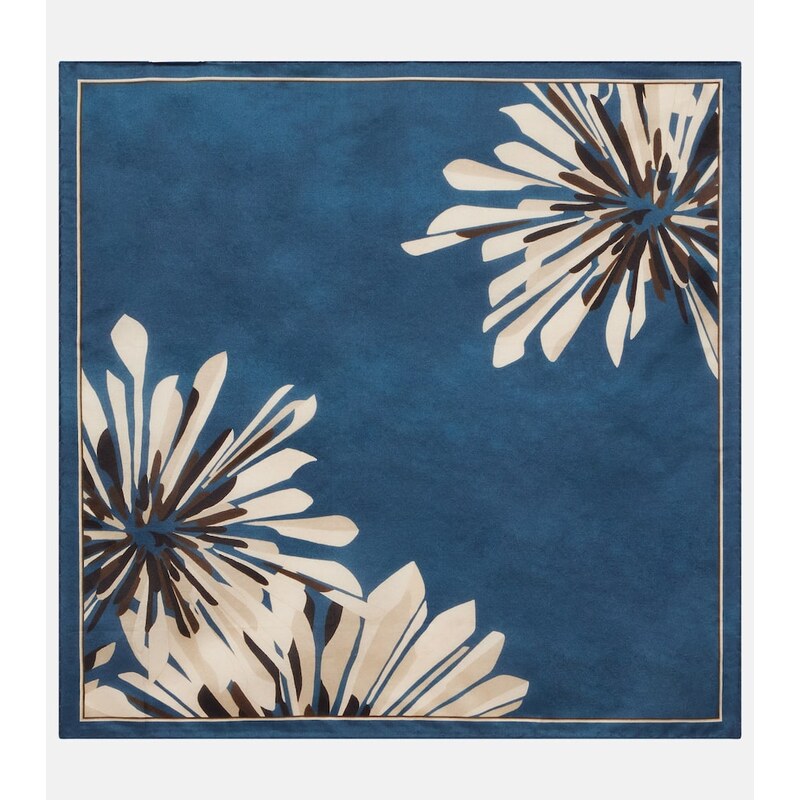 Brunello Cucinelli Floral silk twill scarf