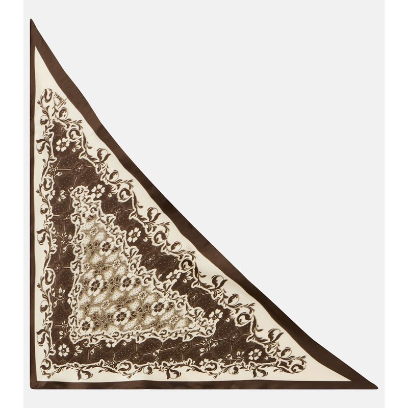Alémais Violet floral silk scarf