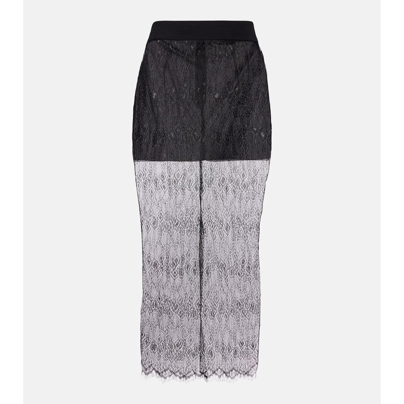 The Frankie Shop Alrose lace midi skirt