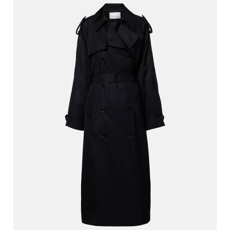 The Frankie Shop Veyron double-breasted twill trench coat