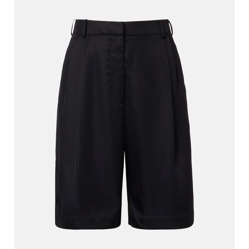 The Frankie Shop Marfa pleated twill Bermuda shorts