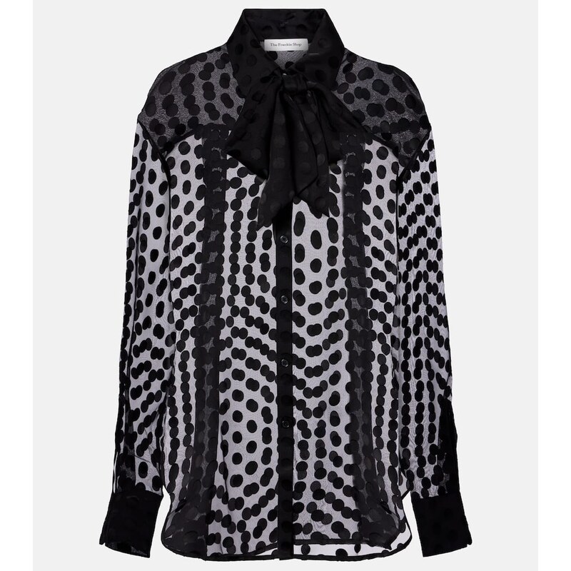 The Frankie Shop Peri polka-dot sheer shirt