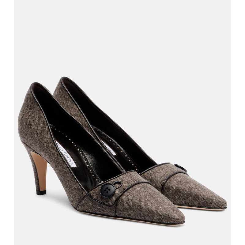 Manolo Blahnik Lulumae 70 herringbone pumps