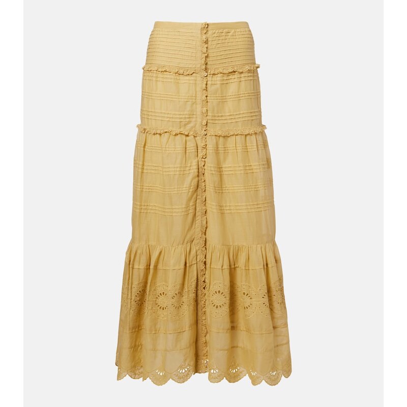 Marant Etoile Paoline tiered cotton maxi skirt