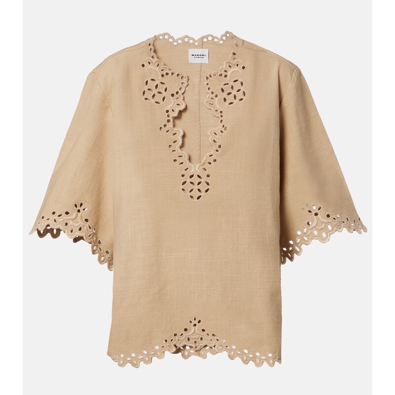 Marant Etoile Shana embroidered cotton top
