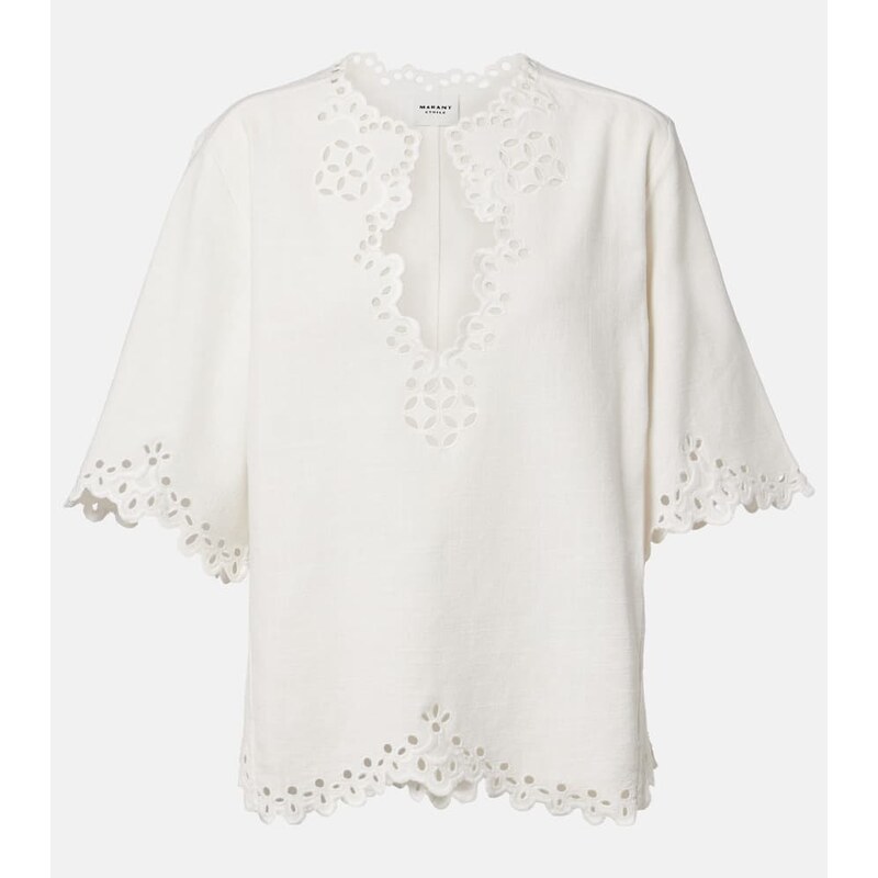 Marant Etoile Shana embroidered cotton top