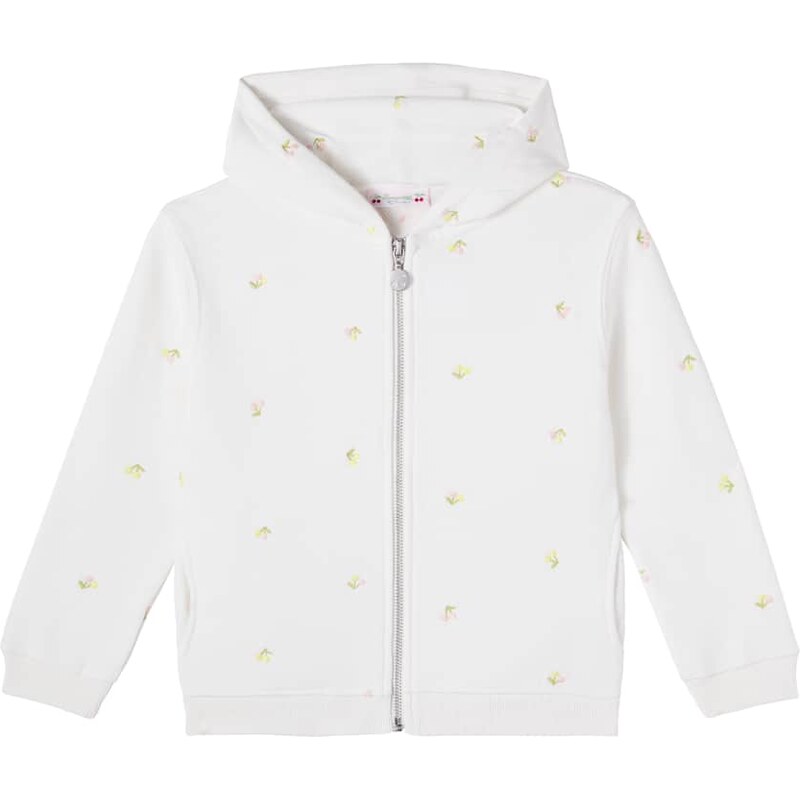 Bonpoint Embroidered cotton jersey zip-up hoodie